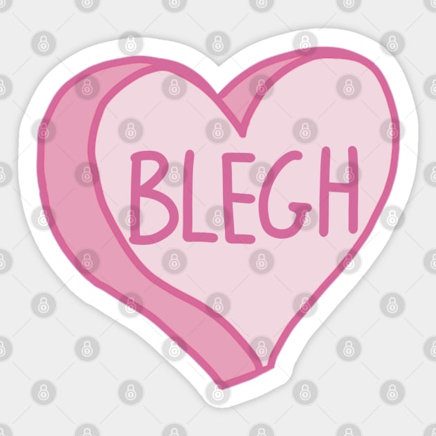 Blegh Pink Love Heart Sticker by ROLLIE MC SCROLLIE